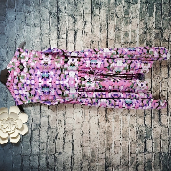 Nanette Lepore | L'Amour Gypsy Boho Prairiecore Watercolor Floral Dress - Picture 6 of 9